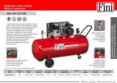 Fini MK103-270-3M Pistonlu Kompresör – 270 lt | 3 hp – 2.2 kW – Monofaze Yağlı Tip