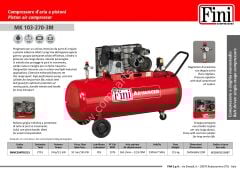 Fini MK103-270-3M Piston Compressor – 270 lt | 3 hp – 2.2 kW – Single Phase Oil Type