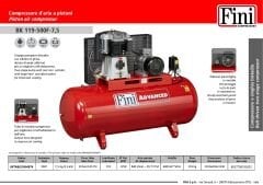 Fini BK119-500F-10T Pistonlu Kompresör – 500 lt | 7.5 hp – Trifaze Yağlı Tip Kompresör
