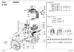 ABAC B7000 Piston Kafa – 5.5–7.5 kW | 7.5–10 hp – 1023–1210 lt/dk | 11 Bar – Çift Kademe