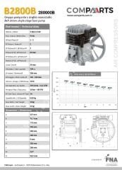 İtalyan 2800 Piston Kafa – 2.2 kW / 3 HP | Tek Kademeli Kompresör Kafası – #280000B