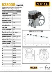 Fini 2800 Piston Kafa – 2.2 kW / 3 HP | Tek Kademeli Kompresör Kafası – #280000B