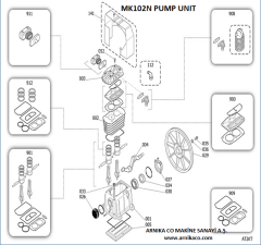 Fini FSN MK102N Piston Kafa – 1.5 kW / 2 HP | Tek Kademeli Kompresör Kafası – #41P0018SGL