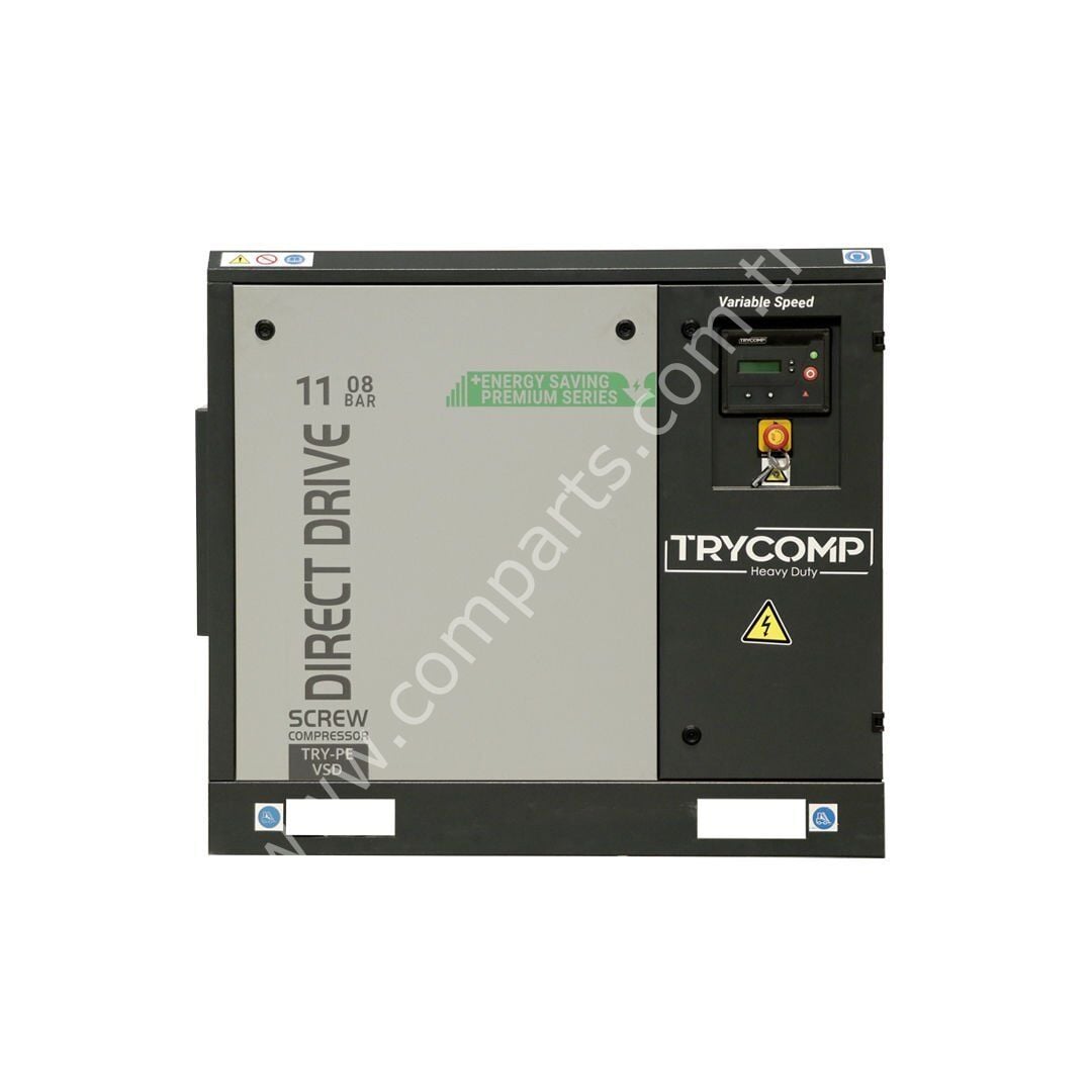 TRYCOMP 11 kW PM Motorlu Kompresör | 15 Hp Yüksek Verimli Vidalı