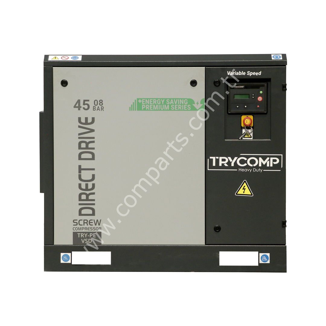 TRYCOMP TRYDVS-PM 45 / 60 Hp – 45 kW PM Motorlu Kompresör | Permanent Magnet Screw Compressor
