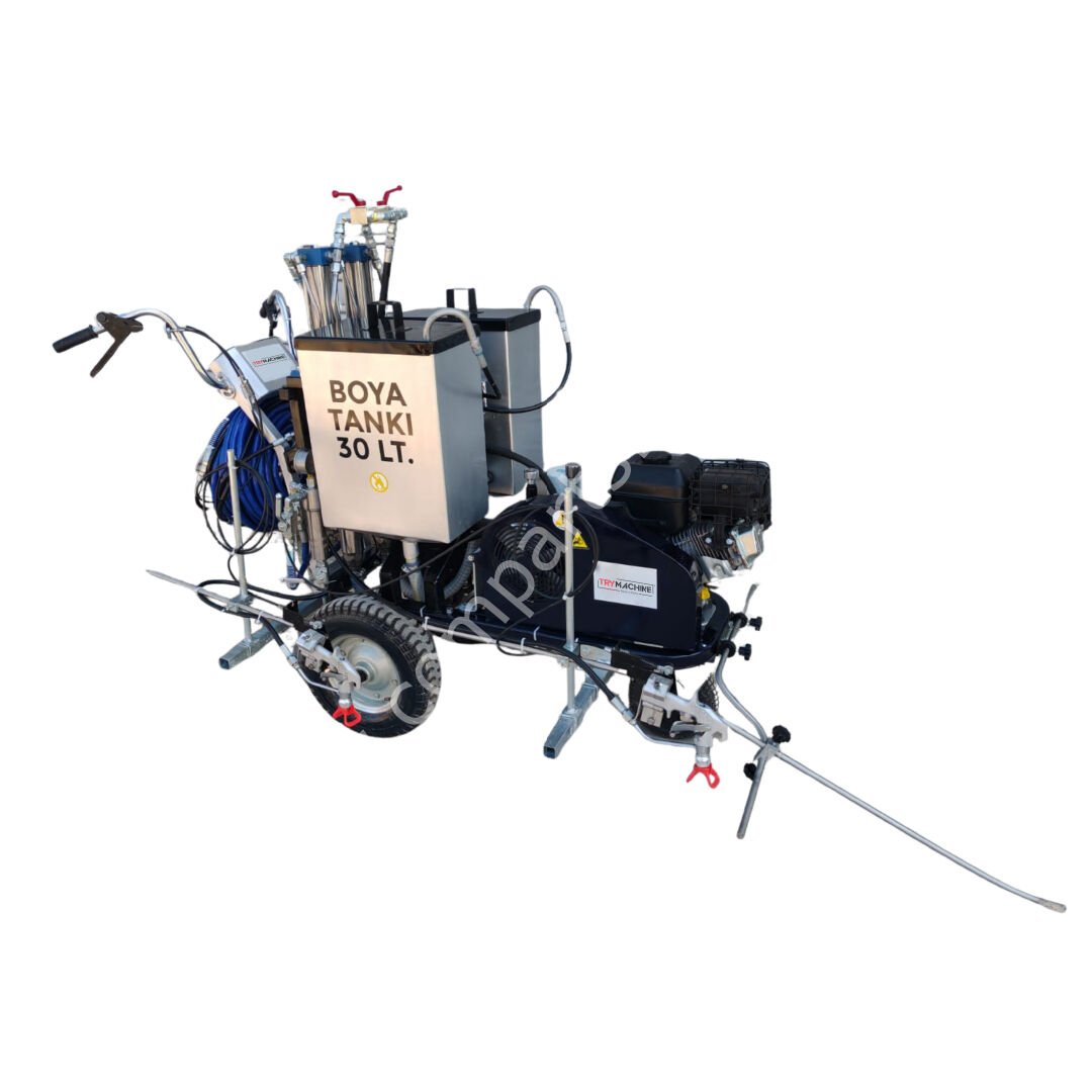 Airless Elle İtmeli Yol Çizgi Makinesi – Çift Renk Uygulamalı