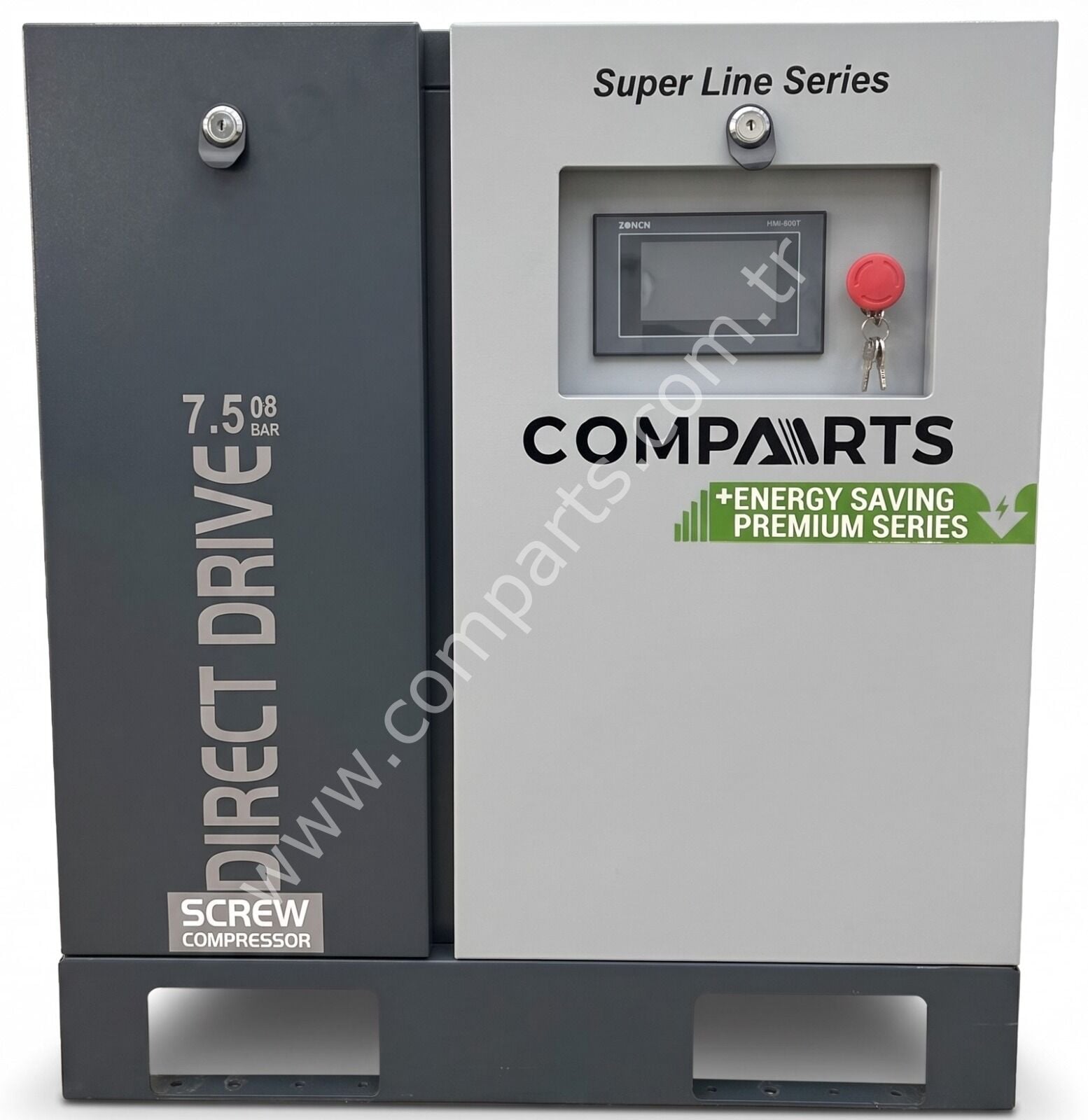 TRYCOMP TRY7.5PE-TD-Y-8 7,5 kW Vidalı Kompresör 10 HP IE4 PM Motorlu VSD