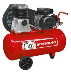 Fini Advanced 50 Litre Pistonlu Hava Kompresörü MK102N-50E-2M 50 Litre, 1,5kW./2HP, Monofaze, Kayış Kasnaklı, Çift Silindirli, Yağlı Tip, İtalyan Fini Marka