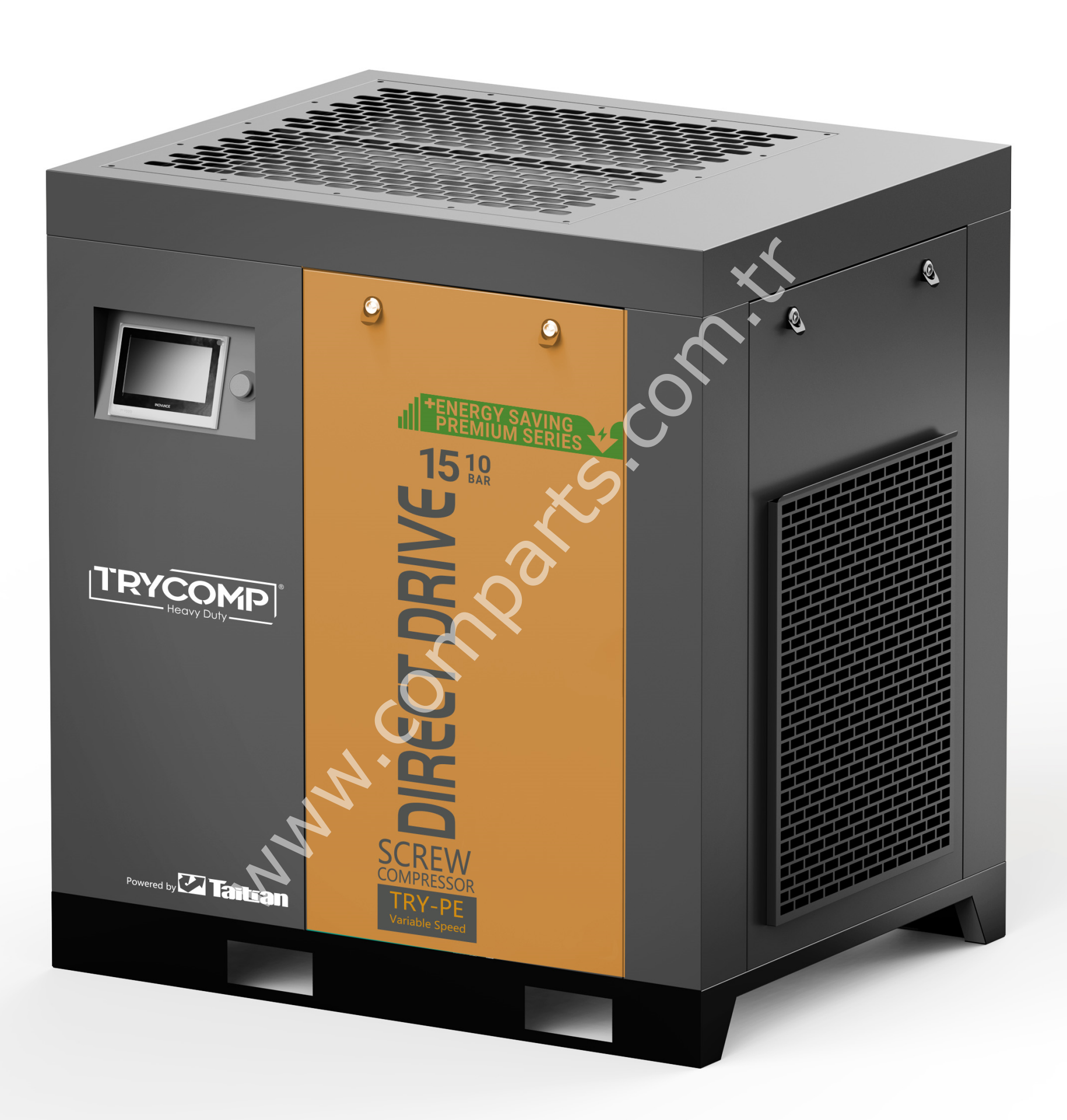 TRYCOMP TRY15TD 15 kW / 20 HP IE5 PM Motorlu Vidalı Hava Kompresörü