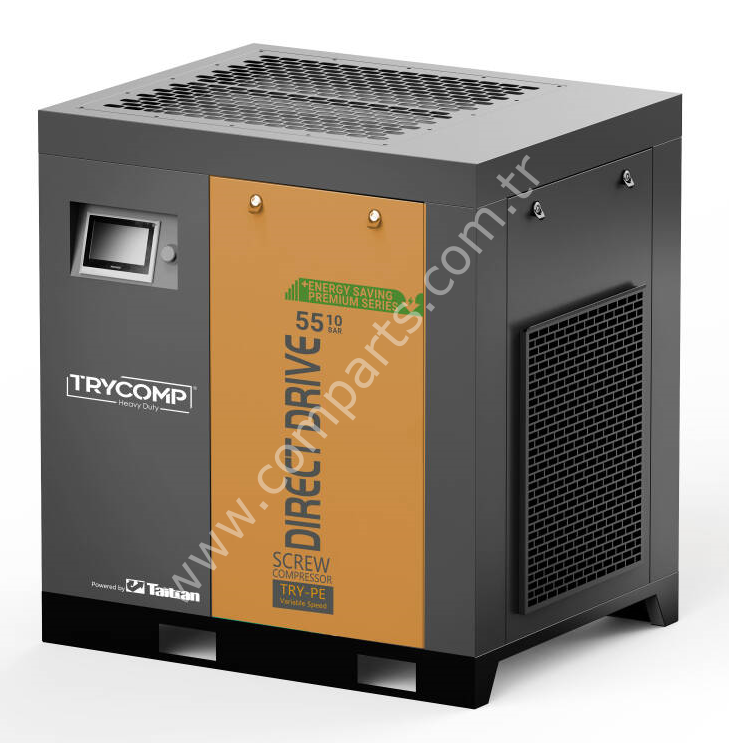TRYCOMP TRY55TB 55 kW / 75 HP IE5 PM Motorlu Vidalı Hava Kompresörü