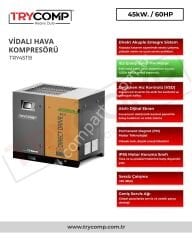 TRYCOMP TRY45TB 45 kW / 60 HP IE5 PM Motorlu Vidalı Hava Kompresörü