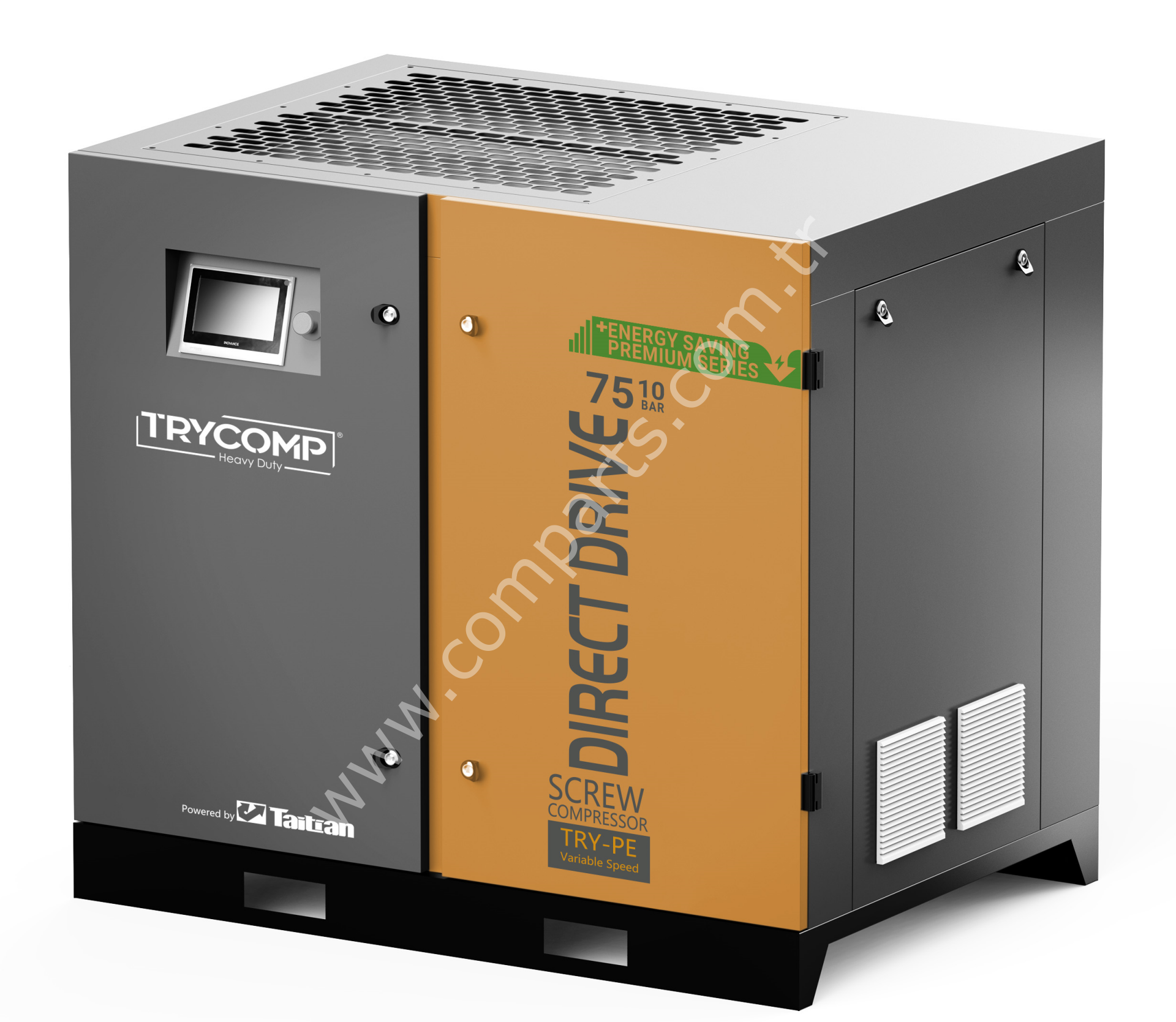 TRYCOMP TRY75TB 75 kW / 100 HP IE5 PM Motorlu Direkt Akuple Vidalı Hava Kompresörü